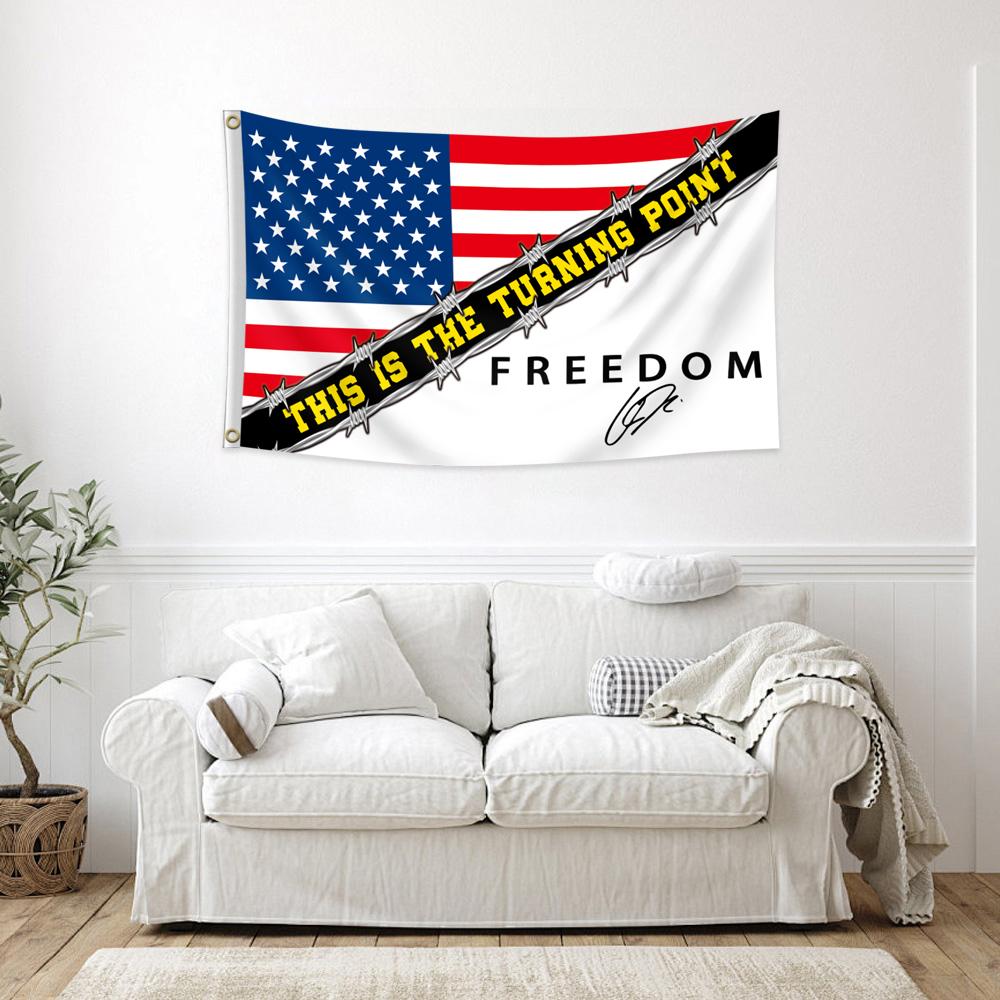 American Patchwork Freedom Flag, Freedom Theme, Perfect Decorative Flag for Outdoor, Balcony, Yard, Indoor, Dormitory, Ideal for Those Who Love Freedom