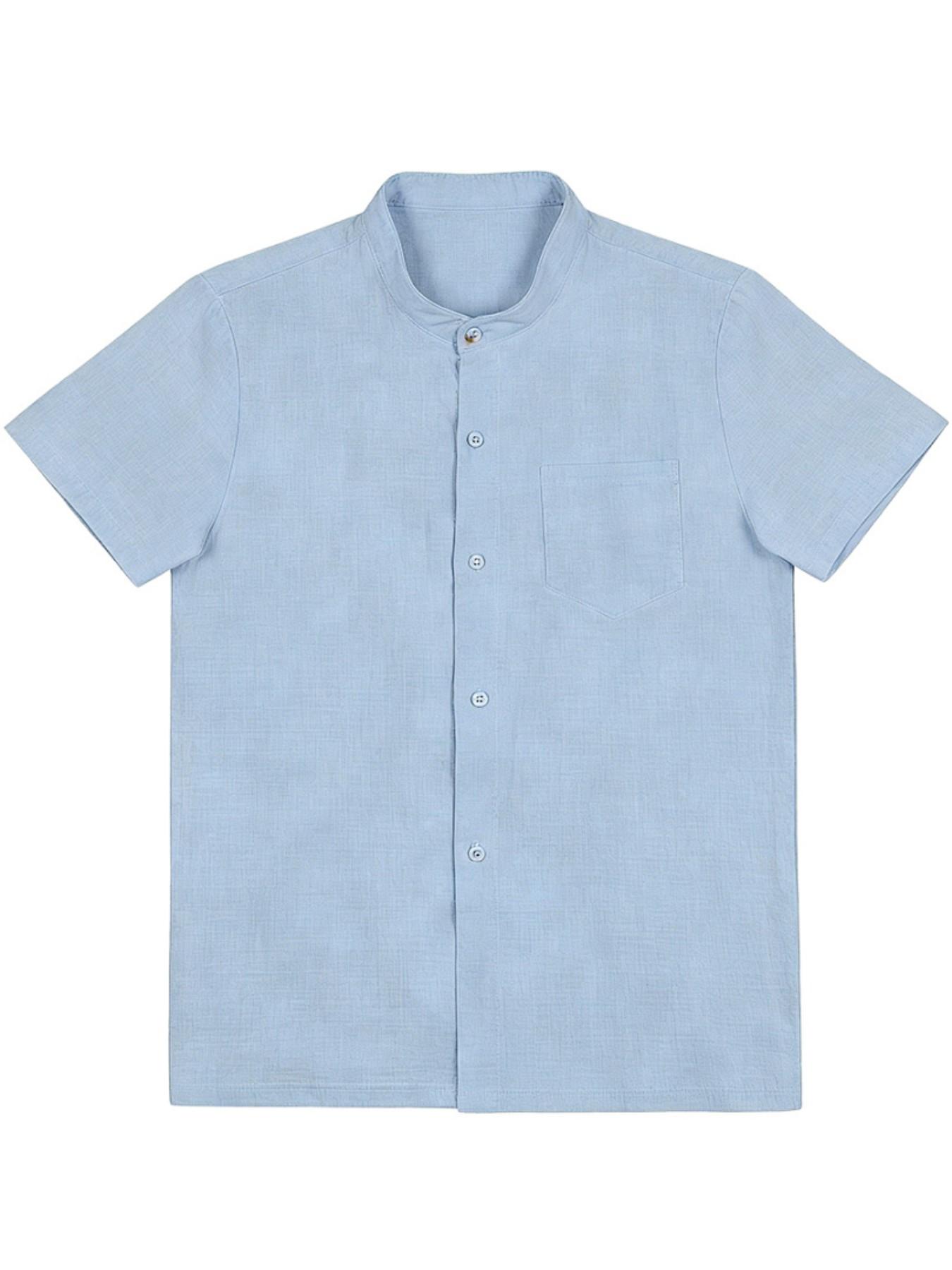 Men's Linen Short Sleeve Shirt, Casual Summer Top, Breathable Lightweight Fabric, Comfortable Daily Wear, Ideal for Warm Weather