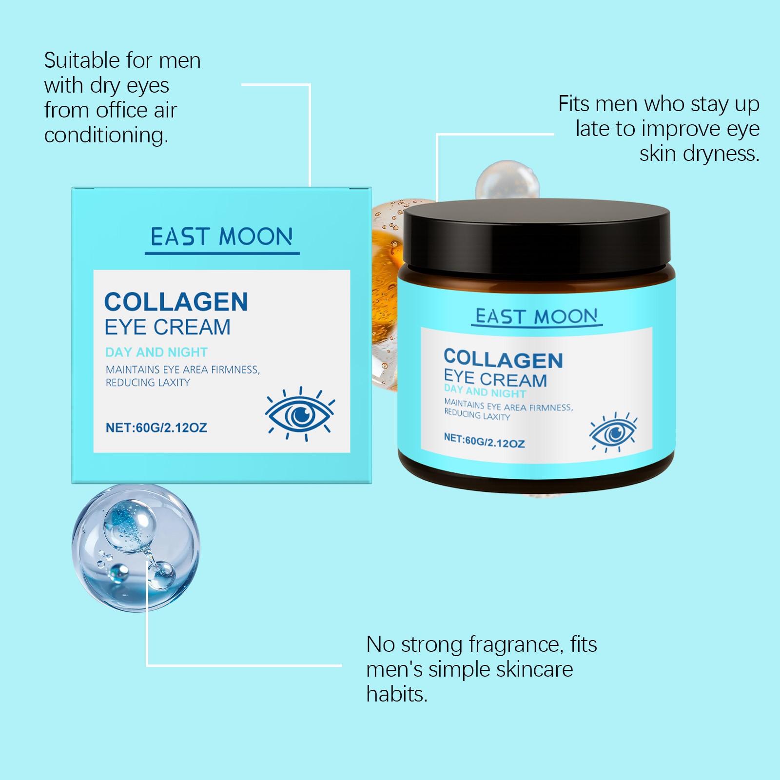 East Moon Men's Collagen Eye Cream, Gentle Care for Eye Area, Moisturizing and Easy Absorption, Hydrating Eye Cream for Men