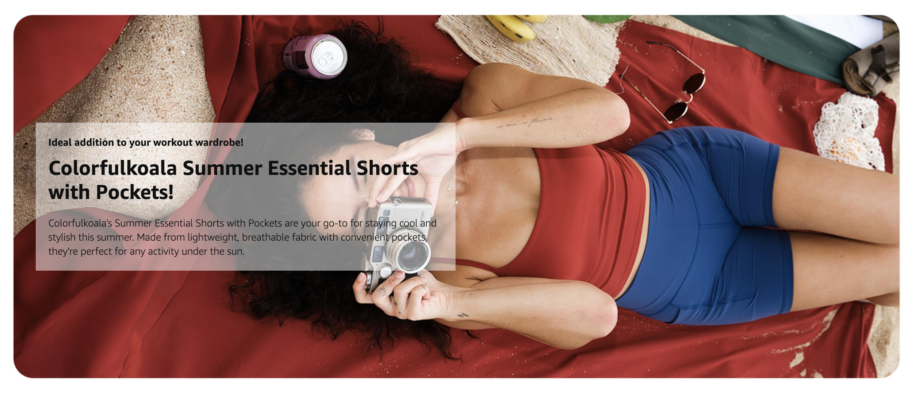 Colorfulkoala Women's High Waisted Biker Shorts with Pockets 6" Inseam Yoga Tummy Control Short