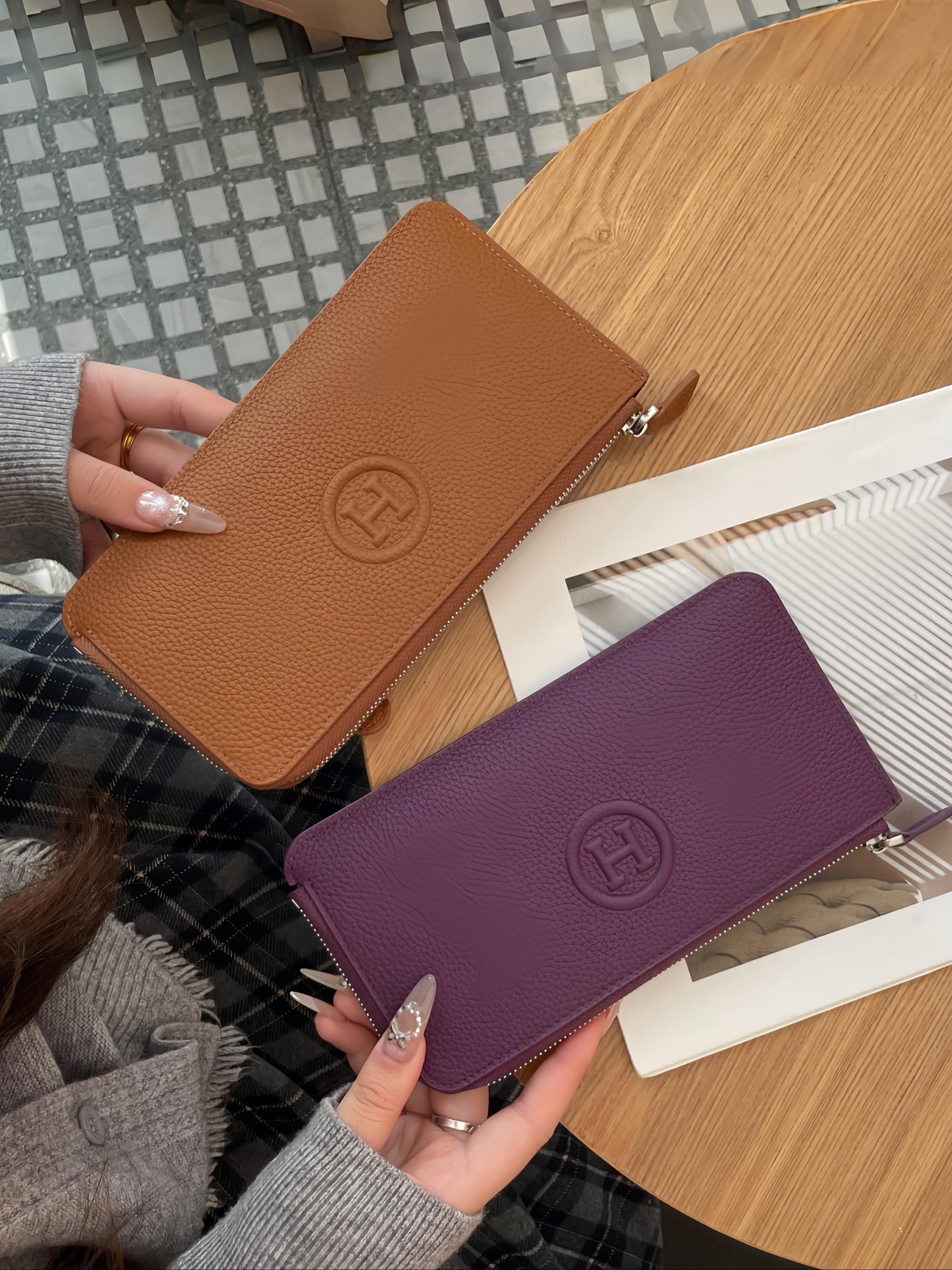 Fashionable Letter Embossed Zip Wallet, 6 Color Options, Multi-Functional Card Holder, Ladies' Long Wallet, High-Quality Women's Coin Purse