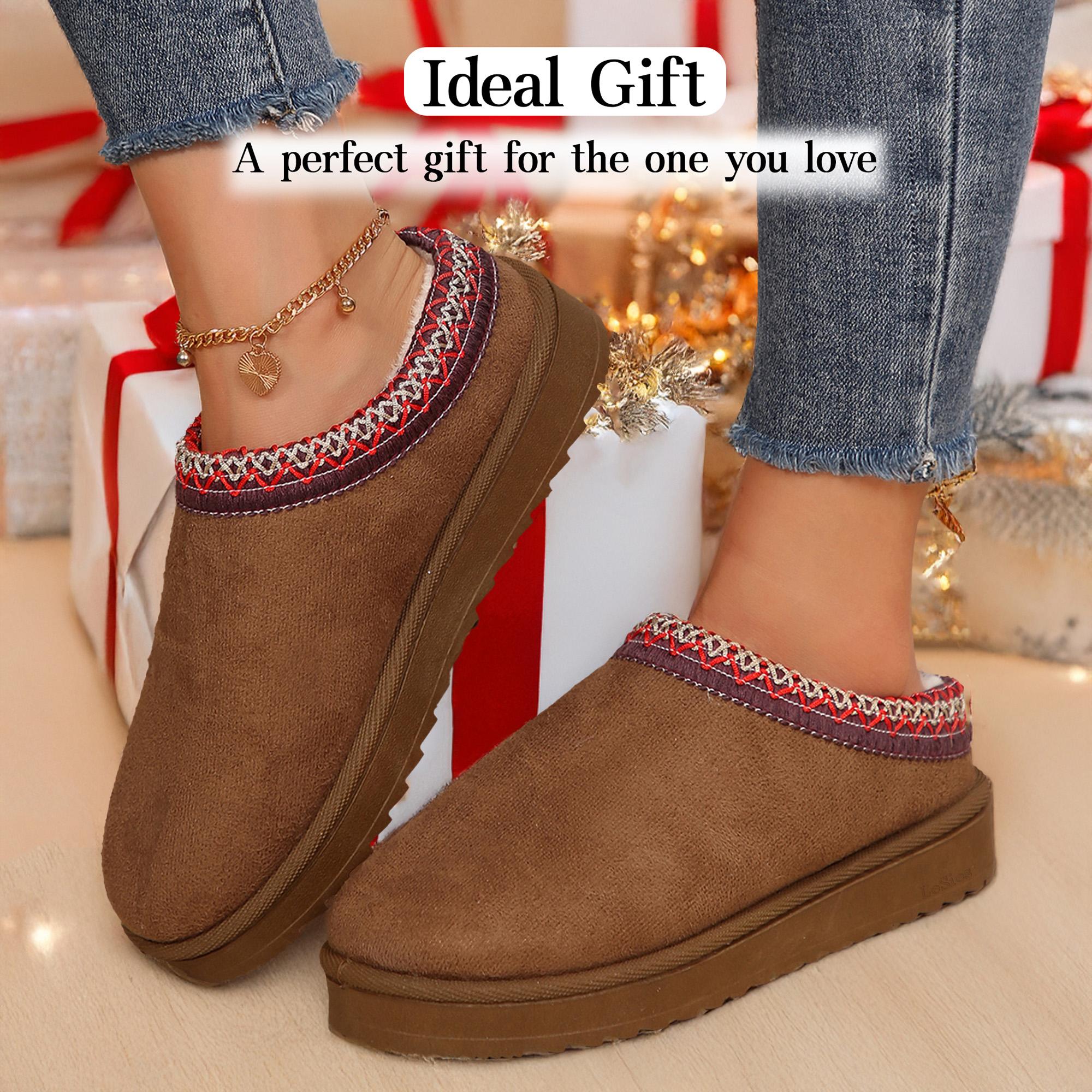 Women's Fuzzy Cozy Slippers Indoor Outdoor Fluffy Home Comfy Winter Slip On Cute Warm Memory Foam Furry Shoes Springfresh