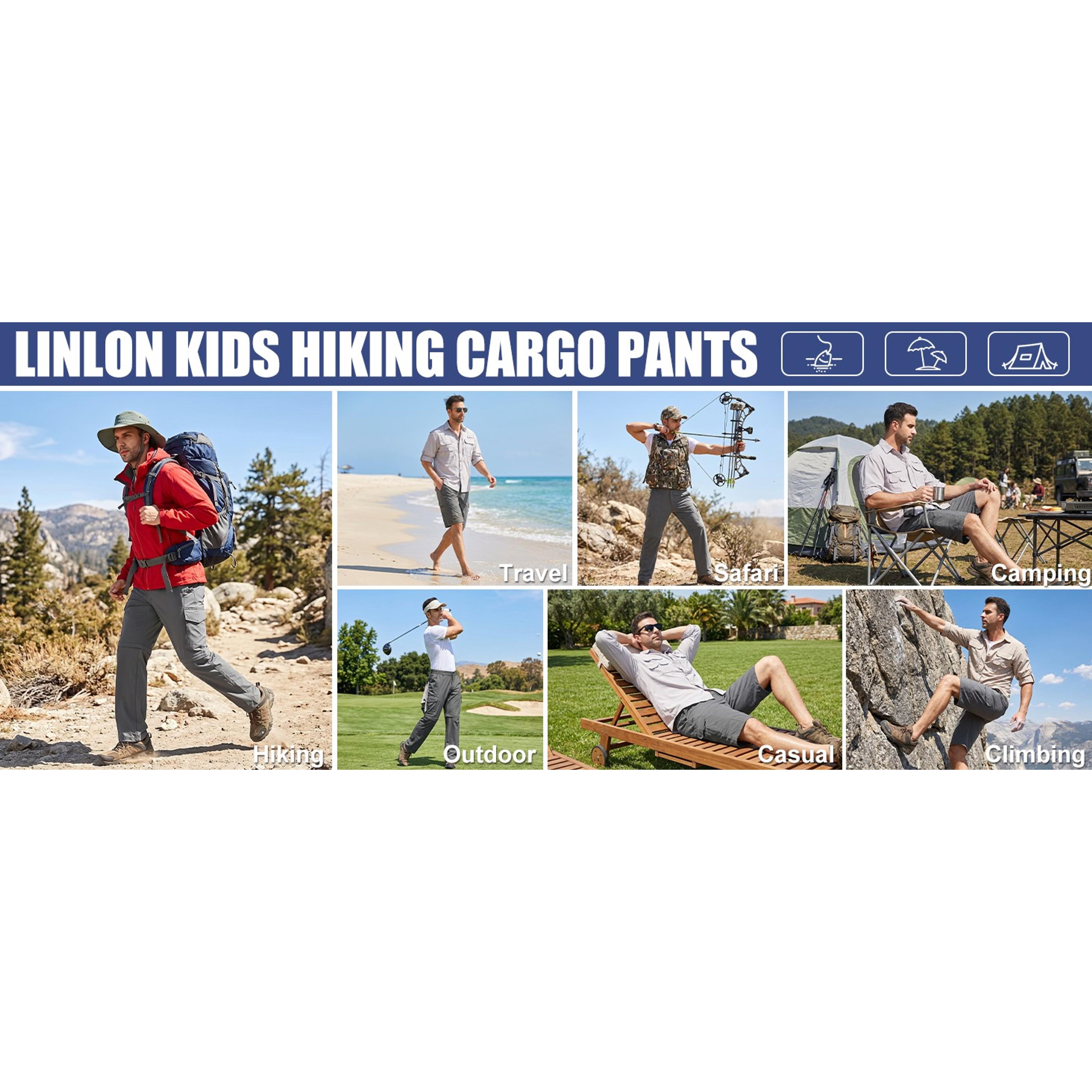 Boy Scout Pants Hiking Mens Convertible Zip Off Safari Fishing Outdoor Cargo Quick Dry Lightweight Breathable Stretchy UPF 50 Water Resistant Camping Travel Backpacking Hunting