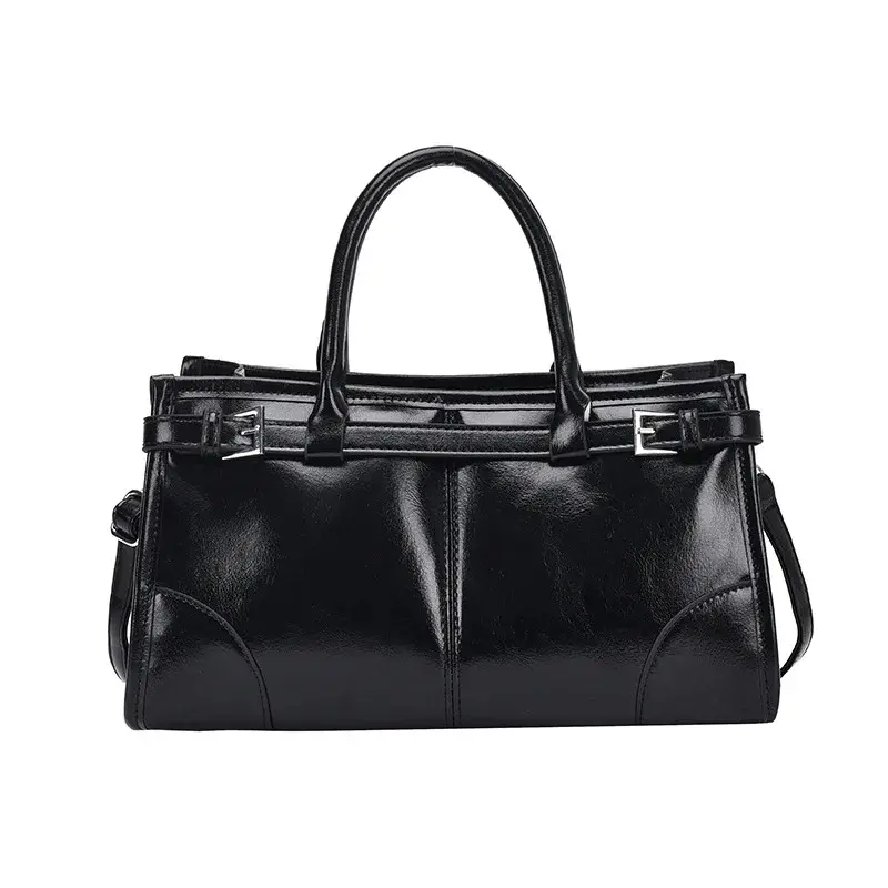 Women's Color-Blocked PU Saddle Handbag - Large-Capacity Waterproof Messenger Bag with Zipper Closure