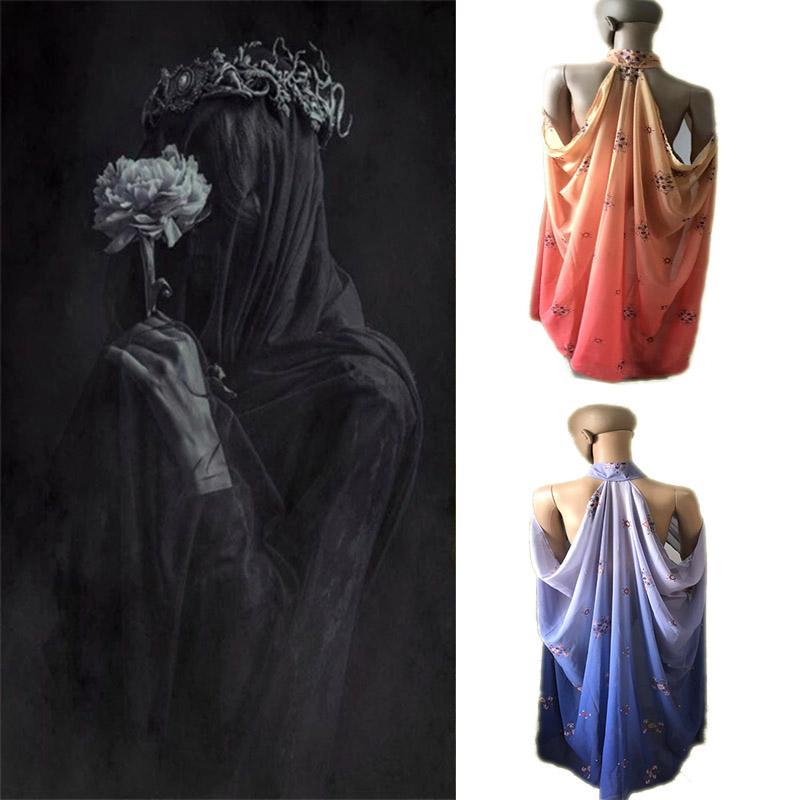 Halloween Costume Women Shawl Cape Cloak Medieval Neck Cape Shawl Cosplay Princess Witch Bride Party Chiffon Light Coat Robe