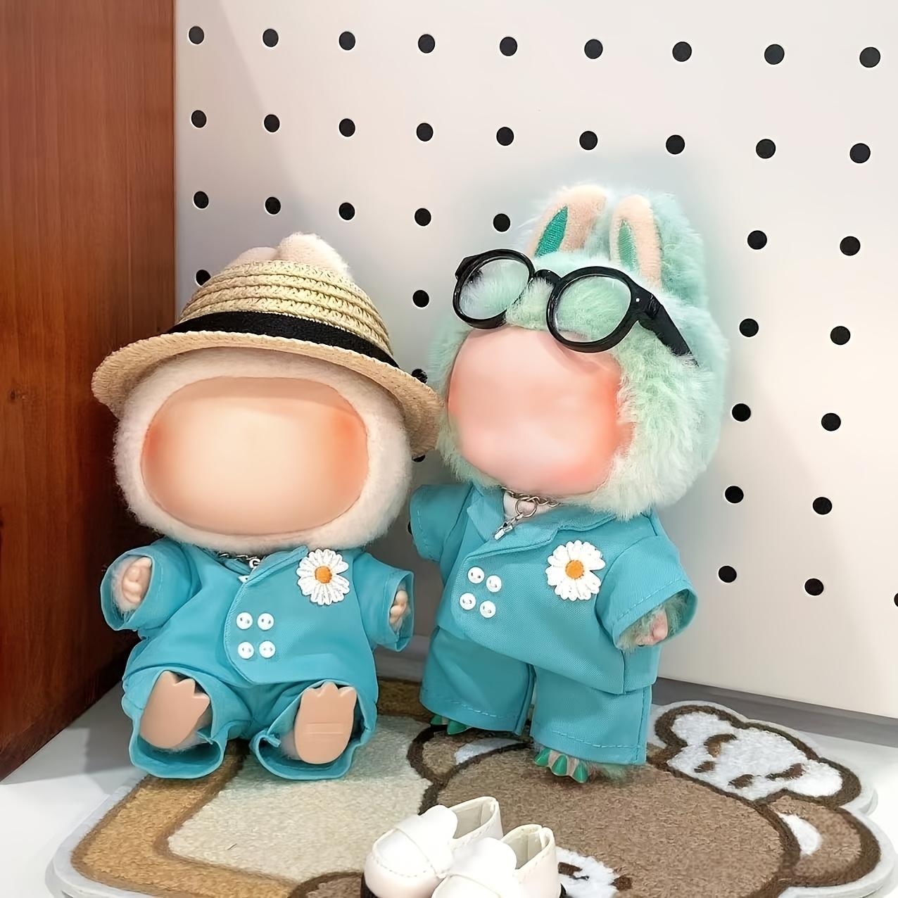 Perfectly matched 17cm Labubu doll accessories, glasses, shoes, necklaces, bags, hats, clothes, interchangeable, suitable for home décor and doll display, secret hut, cute Rabu cloth clothing,Perfect for Labubu Generations 1-3