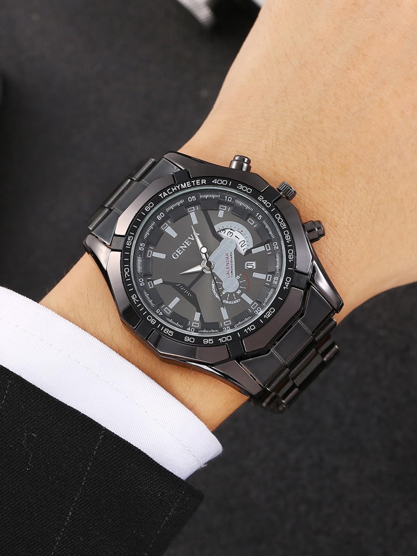Men's Business Wrist Watch, Alloy Case & Strap Watches For Men, Quartz Analog Wristwatch, Battery-Powered, Ideal for Daily Wear & Gifts, Watch Men