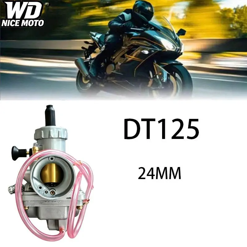 Wd Nice Moto 2-Stroke Motorcycle Carburetor, 24mm Carb for Yamaha Dt125, Rx125, Tzr125, Mikuni Vm24, High Performance Engine Component