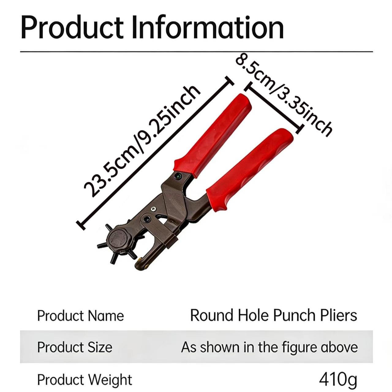 Durable Hole Puncher A008, Practical 9 Inch Hole Punch Pliers, Wholesale Thickened Hole Punch Tool, Industrial Grade