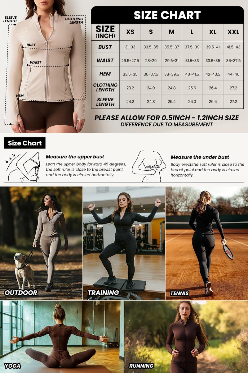 Womens Athletic Zip Up Jakcets Contoured fit Lightweight Running Workout Jacket with Thumb Holes & Pockets