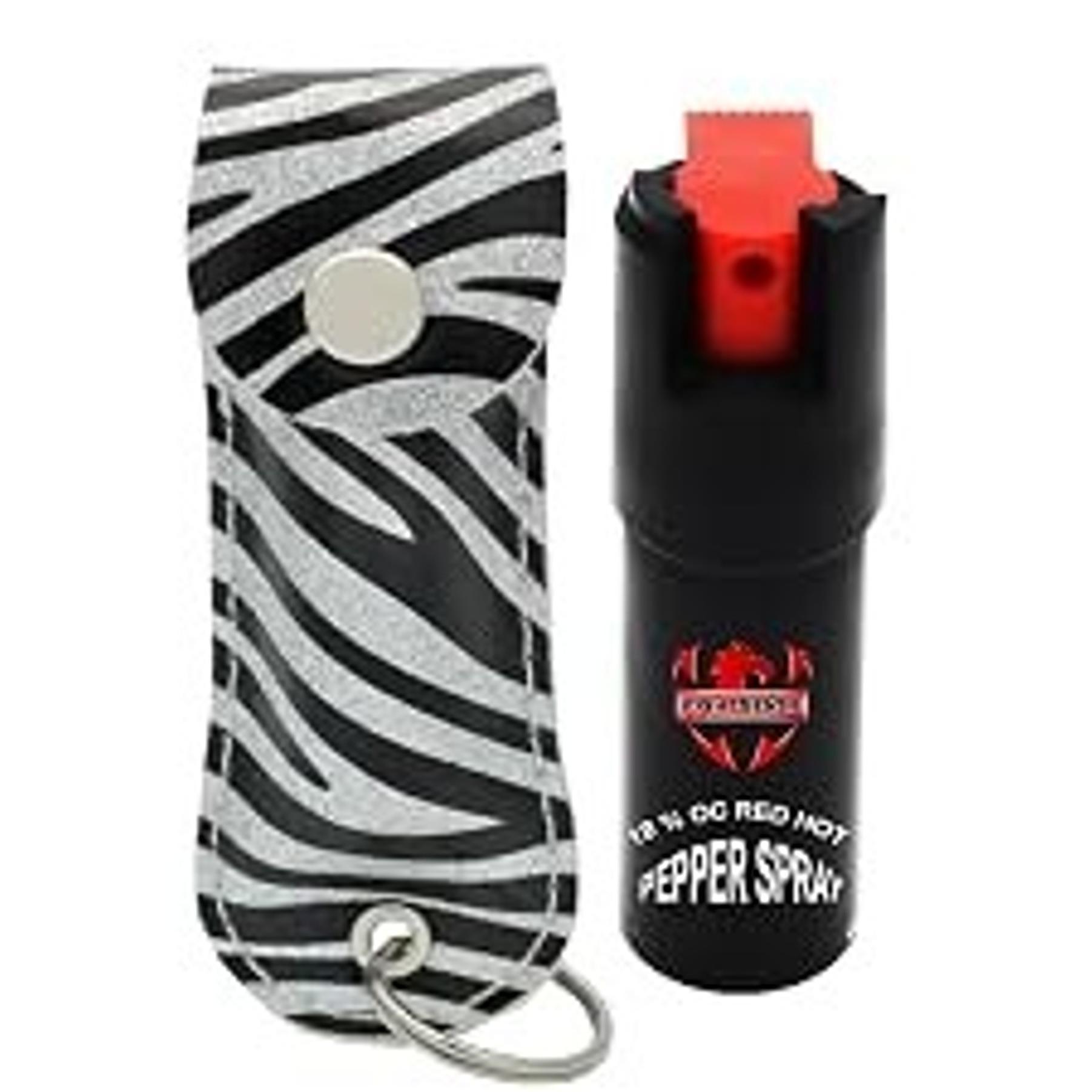 Self Defense Pepper Spray - 1/2 oz Compact Maximum Strength Police Grade Formula with Leather Pouch Keychain for Women