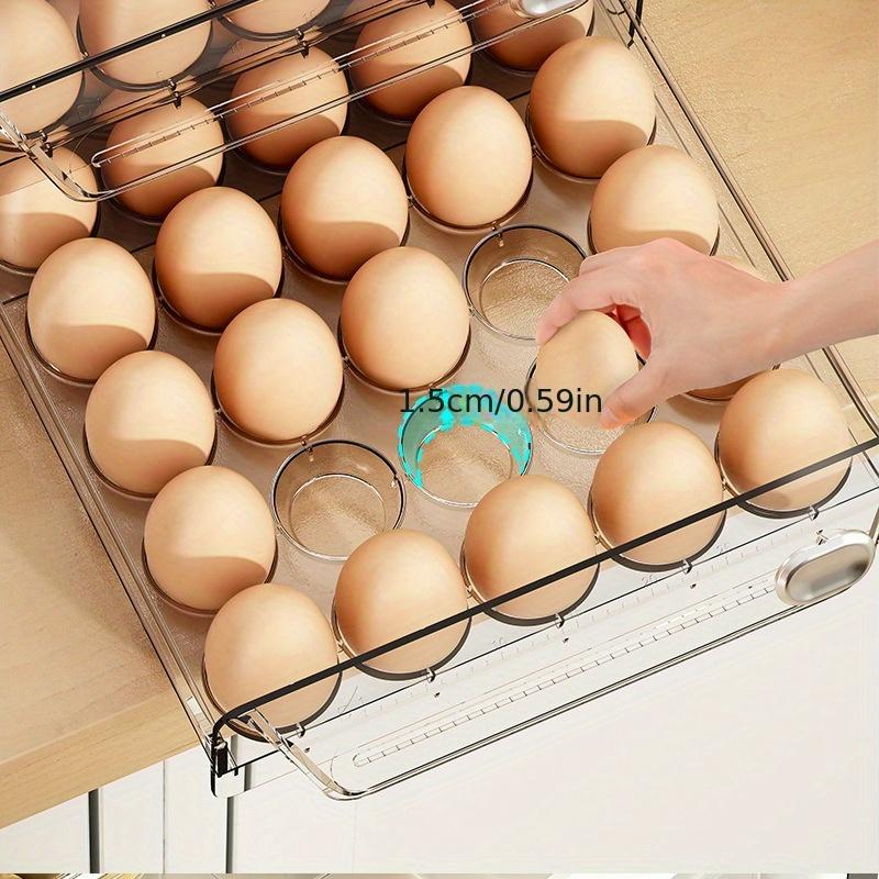 Space-Saving Transparent Refrigerator Egg Rack, Durable Easy Clean, Single Pack Fresh Egg Storage Container, Kitchen Organizer, Refrigerator Accessories