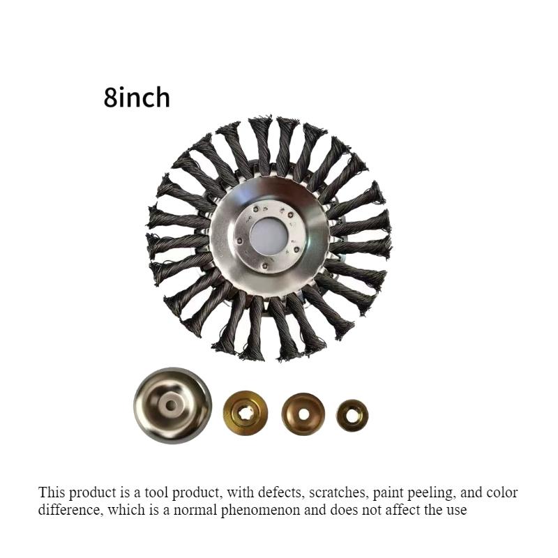 Small Lithium Battery Weed Wiper Brush, Universal Garden Grass Cutter, Fits 6-10 Inch Trimmer Blades, Rotating Steel Wire Weed Whacker Head