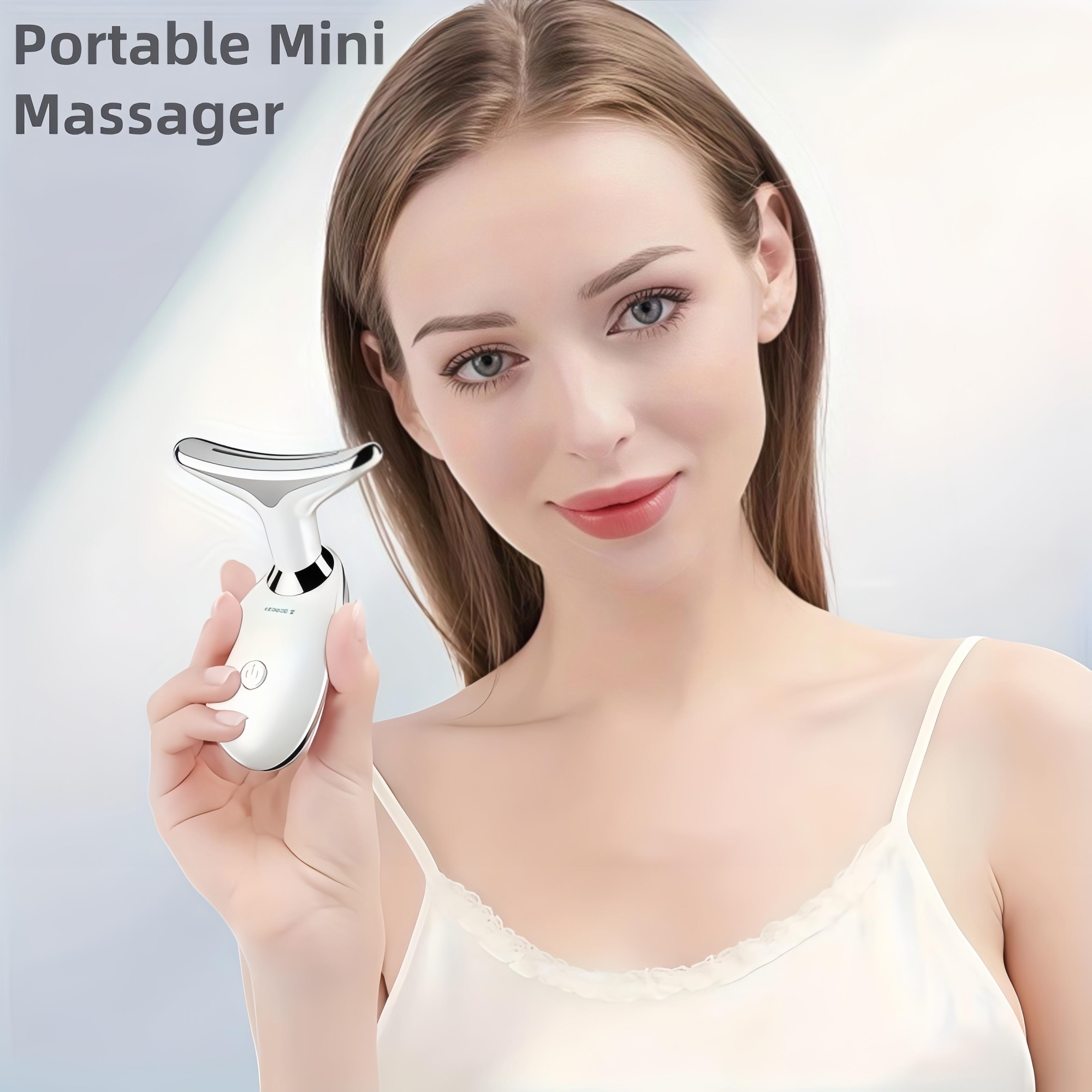 Rechargeable facial and neck massager - beauty personal care product - neck anti-wrinkle beauty equipment - facial phototherapy skin tightening machine - lifting and tightening massager - rejuvenating and reducing wrinkles and cleaning heating multi-funct