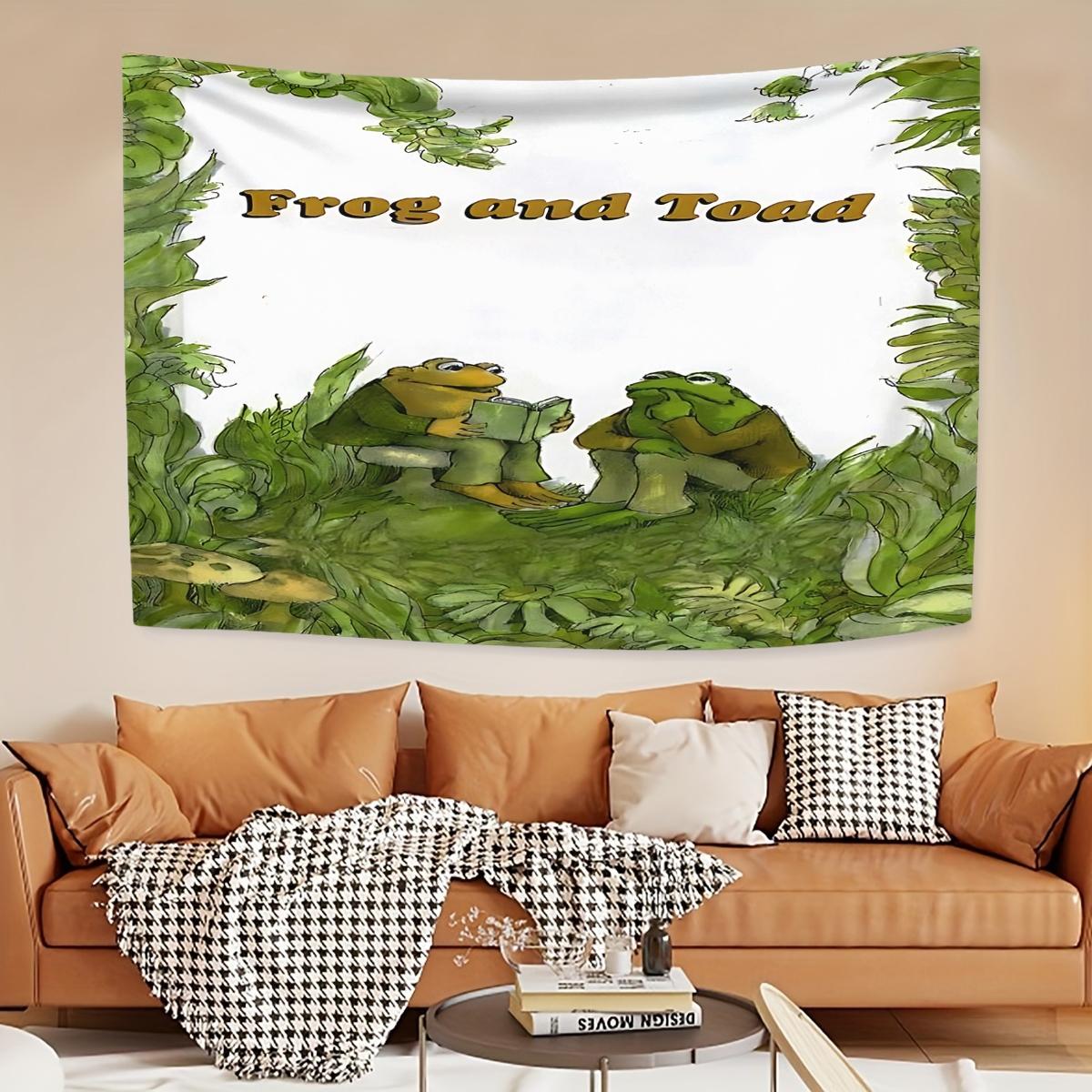 Frog and Toad design peach skin velvet tapestry, suitable for the wall decoration of the study window leisure area, is a good choice for building a study on San Juan Festival, suitable for sending friends during the festival