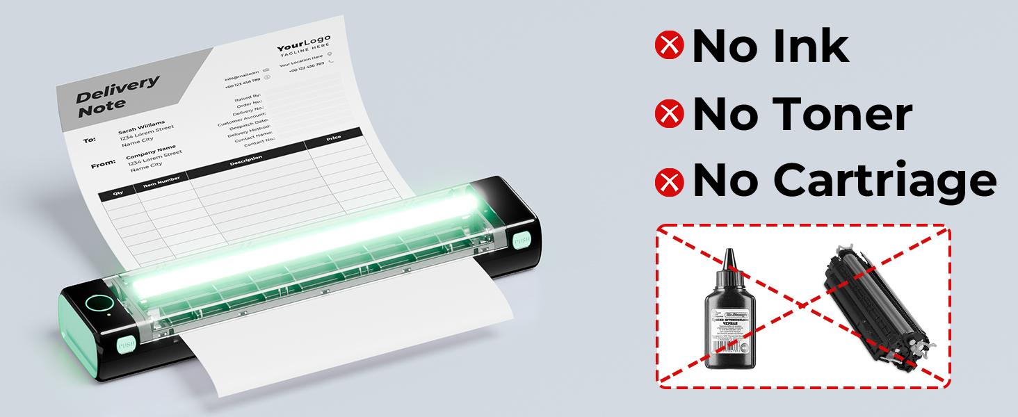 Phomemo M08F Inkless Portable Bluetooth Printer – Supports 8.5" x 11" Letter & A4 Thermal Paper, Compatible with iOS, Android & Laptops, Perfect for Office, Home, School, Business & Travel