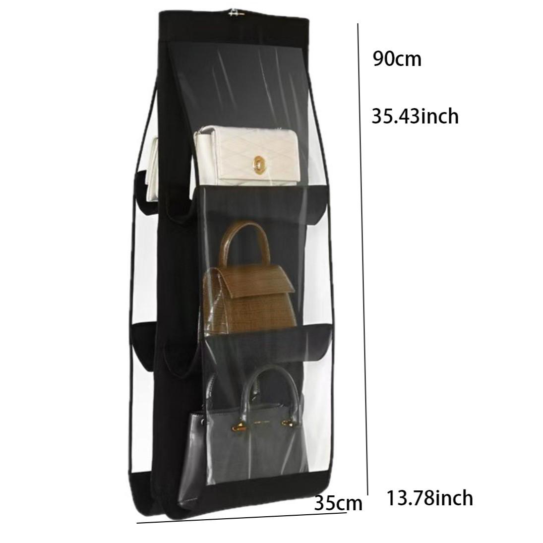 Clothing Storage Bag Hanging Organizer, Wall-Mounted Dual-Sided Closet Hanger, Dorm Room Space Saver, Fabric Material, Practical and Stylish