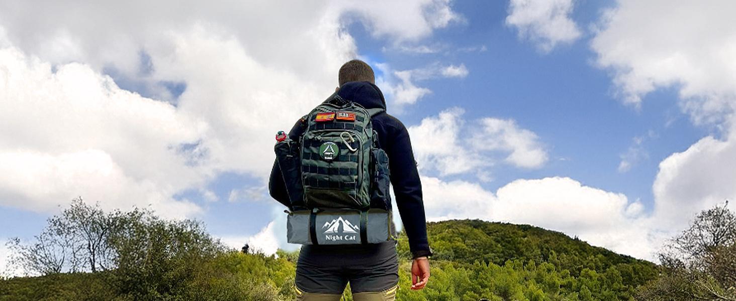 Night Cat Upgraded Backpacking Tent, Spacious for 1-2P, Dual-Pole Design for 20% More Headroom & Easy Clip Setup, PU3000mm Waterproof for Hiking, Camping, Fishing, Motocamping & Outdoor Adventures