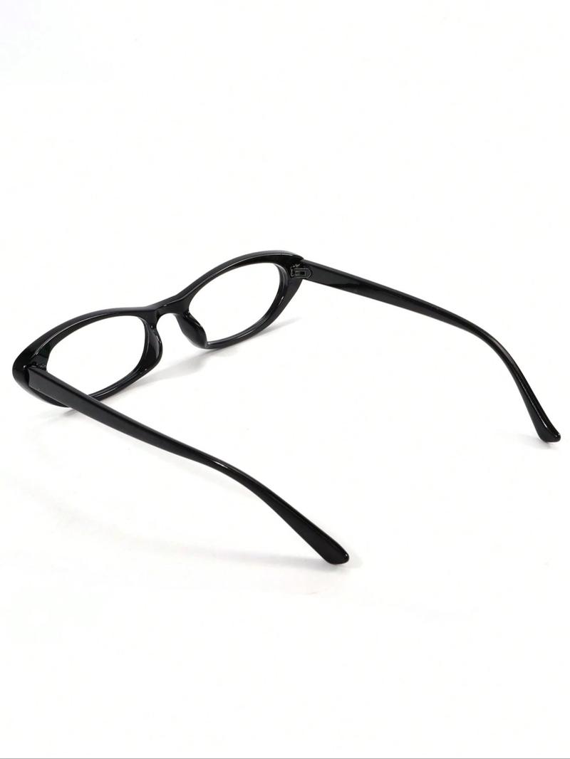 Small Frame Tr90 Oval Cat Eye Fashion Glasses, Trendy Frames, Metal Hinges Retro Personalized Versatile Anti-Blue Light Eyewear for Daily Wear