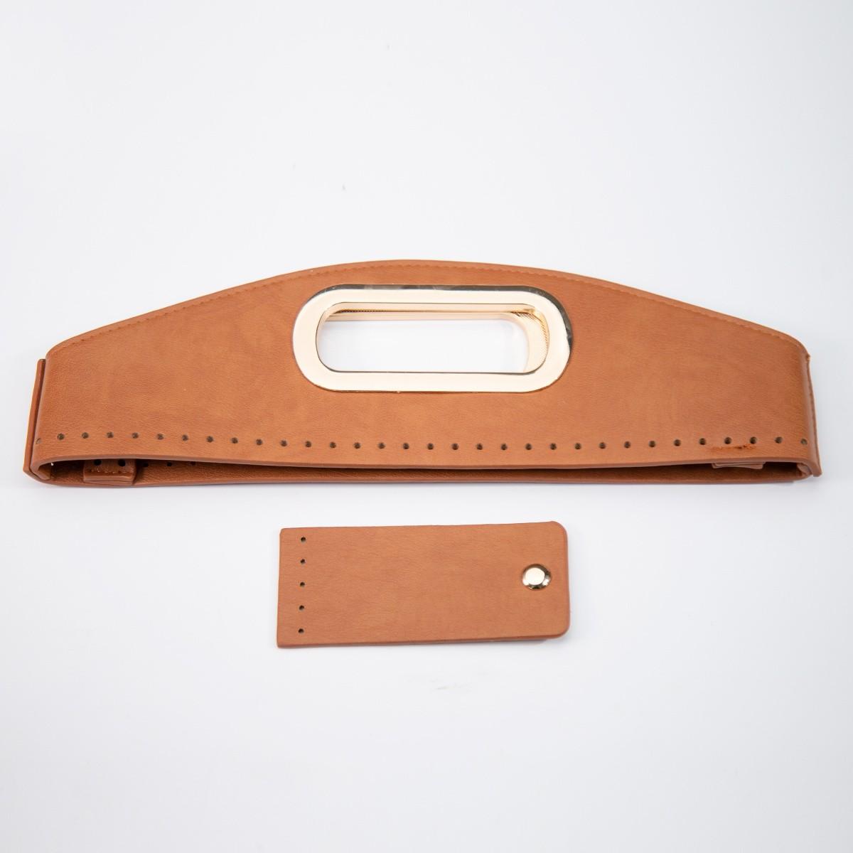 1piece Bag Handle Set, Integrated Bag Head with Carry Handle, Faux Leather Handbag Additions, DIY Wallet Making, Straw Bags Accessories