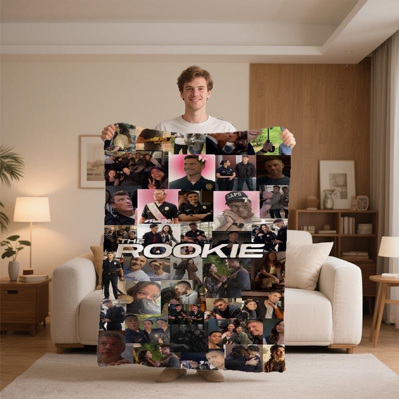 A fun Rookie pattern printed blanket,  a must-have for office naps, bedrooms, sofas or camping trips, a gift for fans Custom Photo Machine Washable