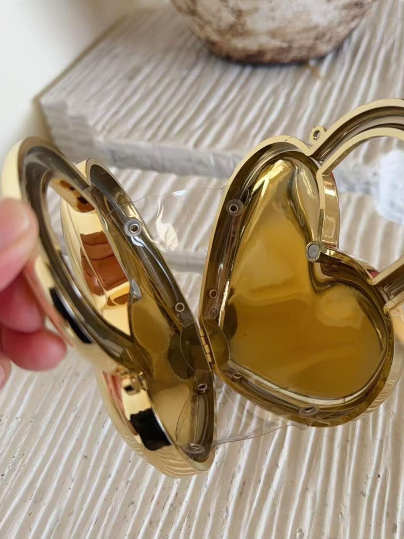 2026 New Acrylic Heart Bag for Women, Unique Trendy Chain Shoulder Crossbody Purse, Versatile Sparkly Small Handbag