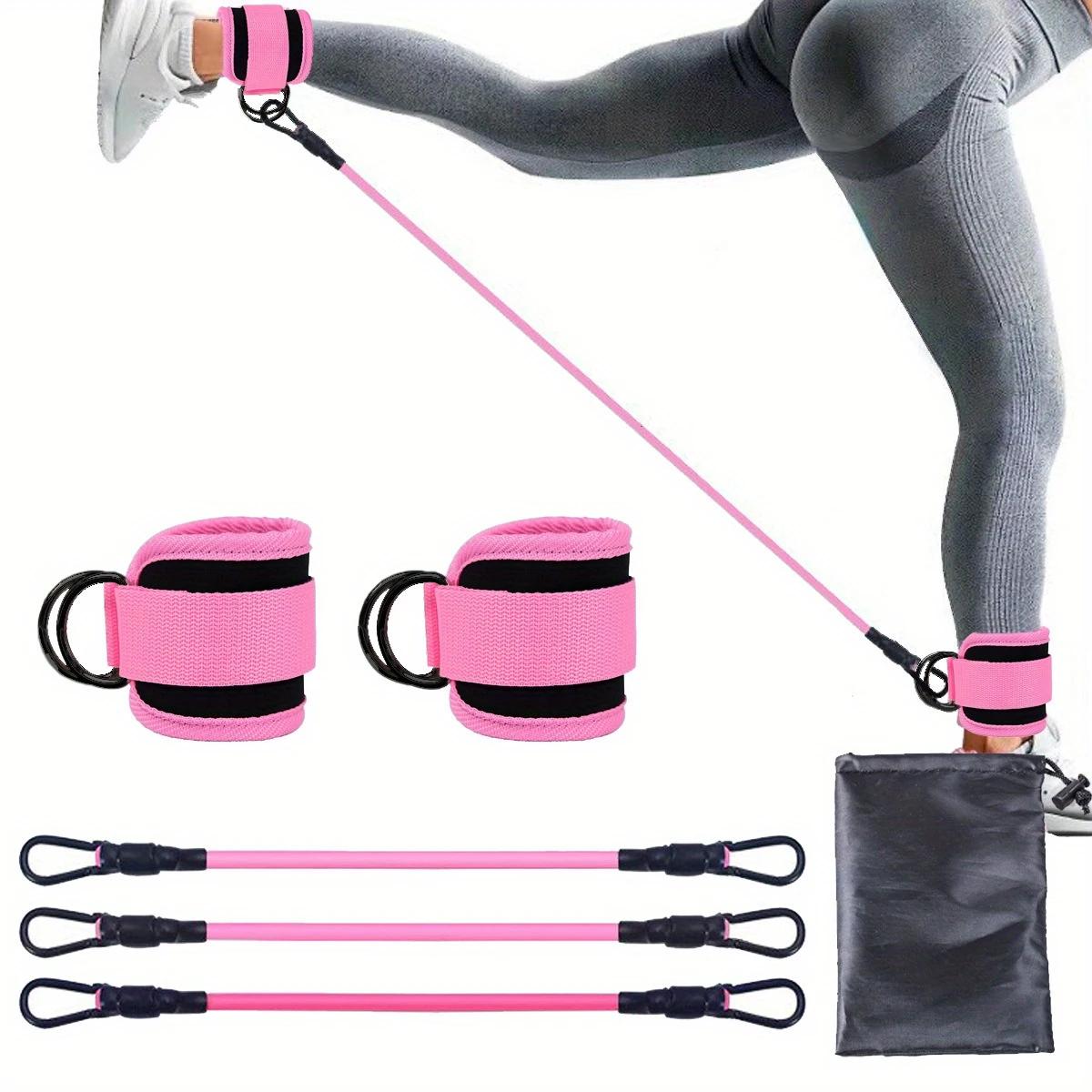 3pcs Ankle Resistance Bands Portable for Building Leg Muscles and Lines Home Gym Available Recommended Exercise Yoga Equipment for Men and Women Gymnastics Shoes with Drawstring Bag