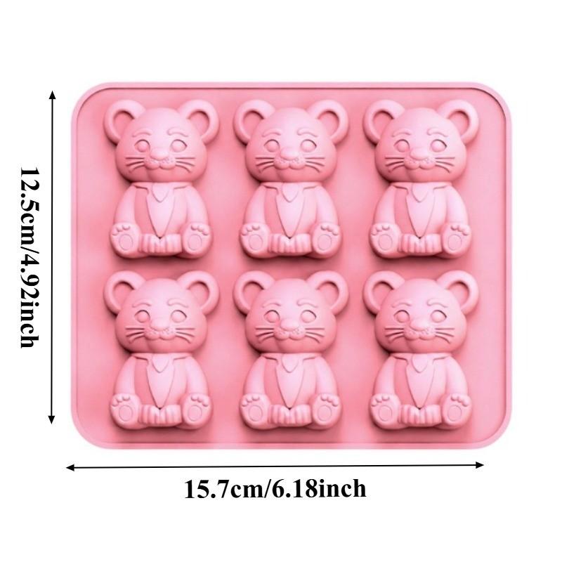 Creative Six-Piece Silicone Mold, Mickey Mouse 6.8 Inch Baking Mold, Non-Stick, Easy to Remove and Clean, Ideal for Parties and Business Use