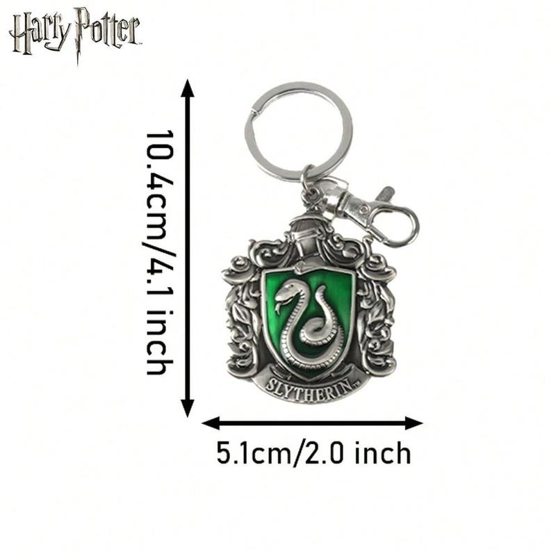 1PC WB Officially Liscend Harry Potter Slytherin Ravenclaw Gryffindor Hogwarts Hufflepuff Key Chain Cool Cartoon Decorative Colorful Key Ring For Clothes Bag Backpack Hats Band Lapel Fun Collectible Metal Key Chain Accessory Party Supplies Birthday