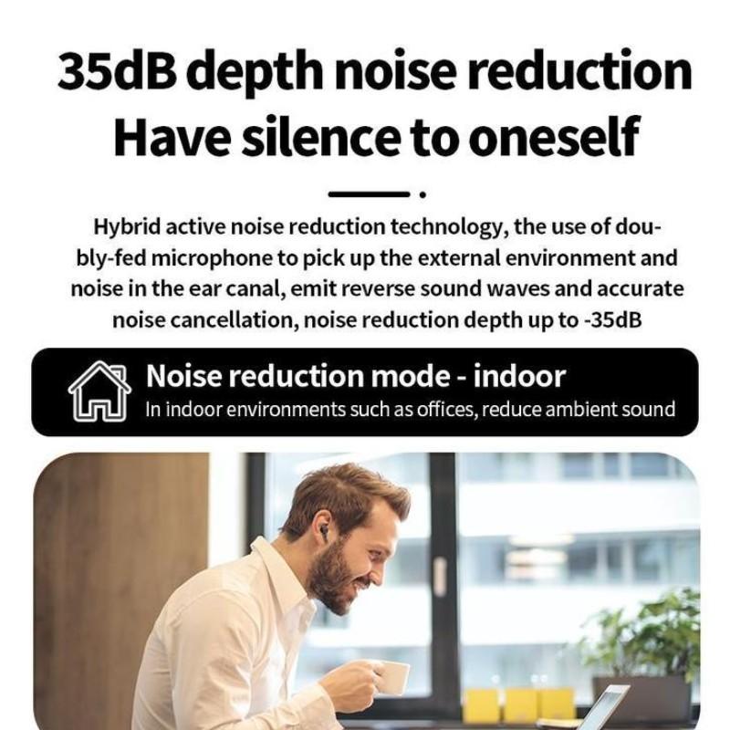 Wireless Earphone, In-ear Design NoiseCancellingHeadphone with Touch Screen, Stereo SoundBluetooth-compatible