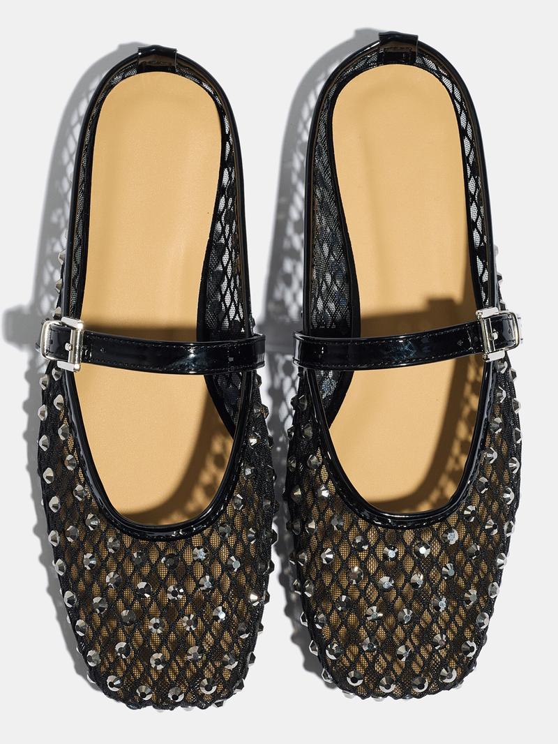 Women's Summer Sandals, Square Toe Flat Shoes, Breathable Mesh Design, Casual Comfort Footwear for Women & Girls