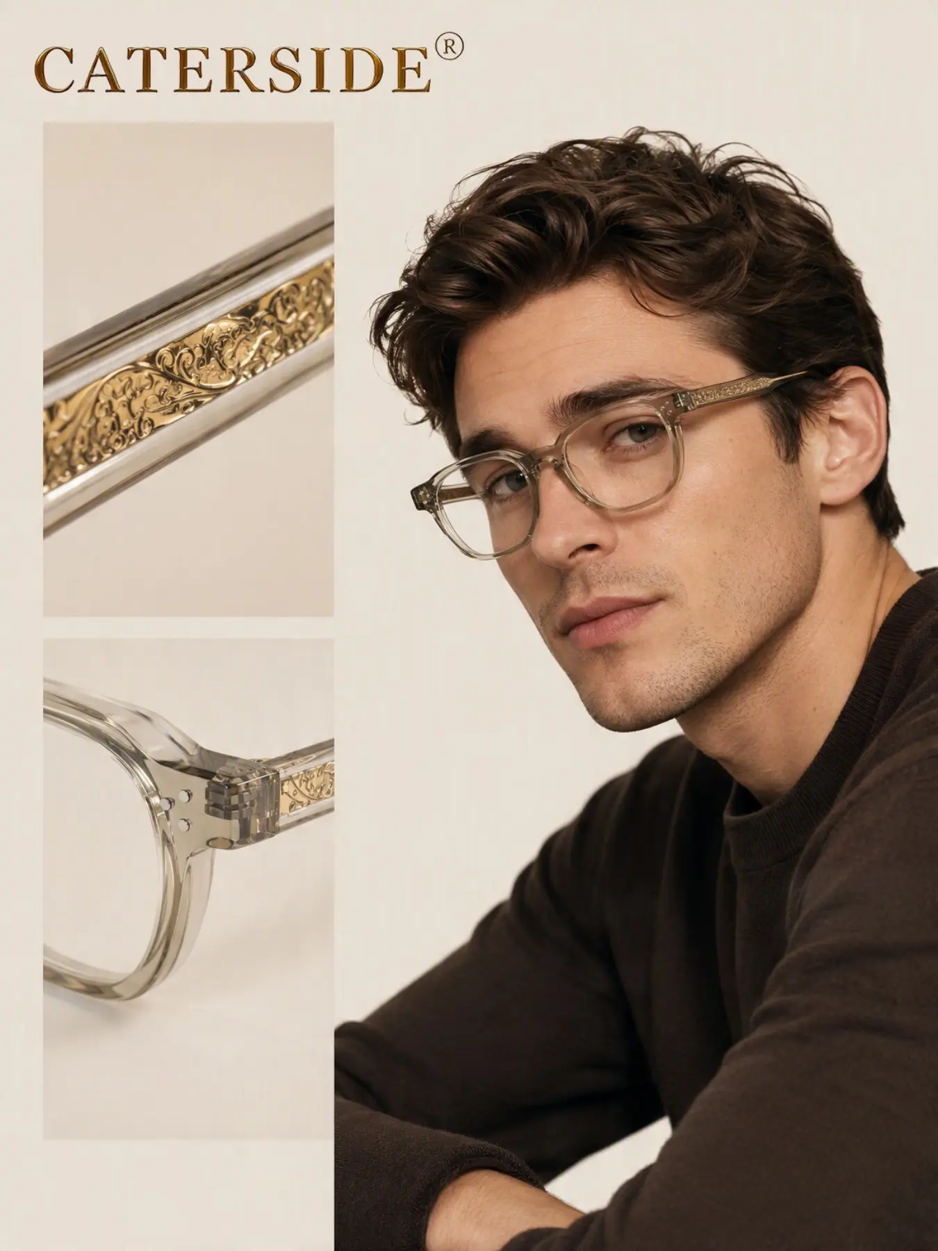 CATERSIDE 1/2/3 Counts quality square glasses, Square Lightweight Eyewear, flexible TR frame, minimalist retro style, lightweight & comfortable, Unisex, perfect for work, outdoor, versatile for many scenarios