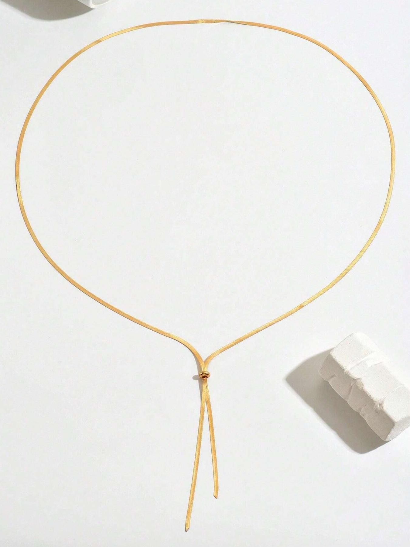 Women's Elegant Chain Necklace, Fashionable Tassel Decor Adjustable Long Necklace for Party, Daily Decor, Trendy All-match & Exquisite Jewelry for Birthday Gift, Modern Versatile Accessories