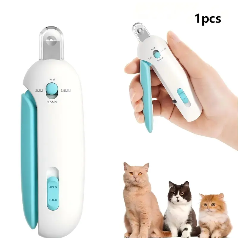 Cat Nail Clippers with Adjustable 3 Size Trimming Holes and Hidden Nail File, Safe Toe Nails Trimmer for Kitties, Kittens and Indoor Cats, Paw Trimmer