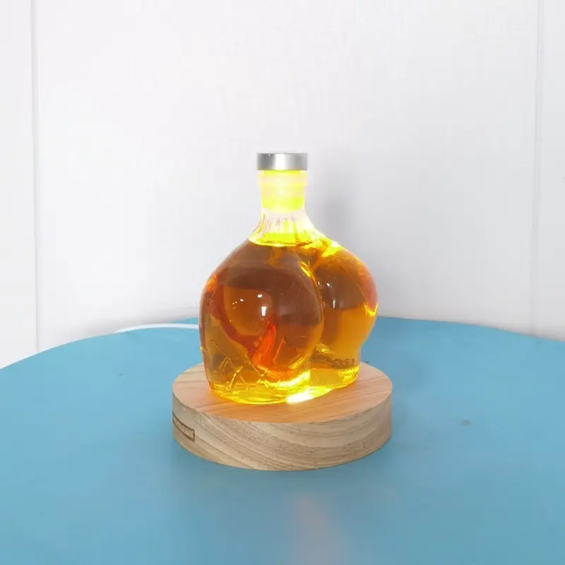 Handmade High Borosilicate Glass Bottle, Creative Butt Shape, Whiskey, Brandy, Xo, Tequila, Dispenser, Bar Decor, Versatile, 1pc 2026 New Model, Home Bar Accessories