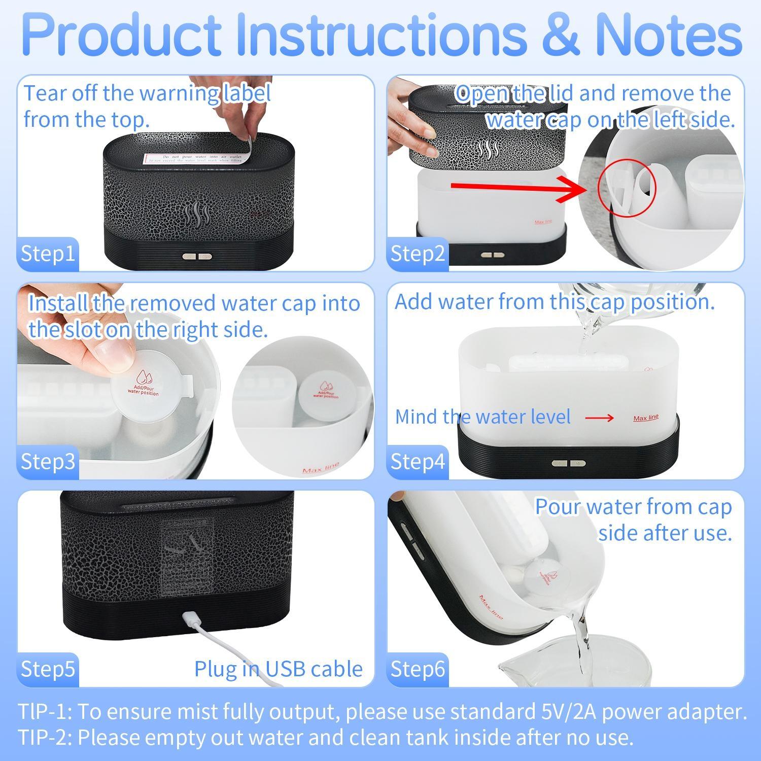 Portable Colorful Night Light Humidifier, USB Powered Mist Maker with Anti-dry Function, Desktop Small Aroma Diffuser Air Humidifier For Bedroom Home Office