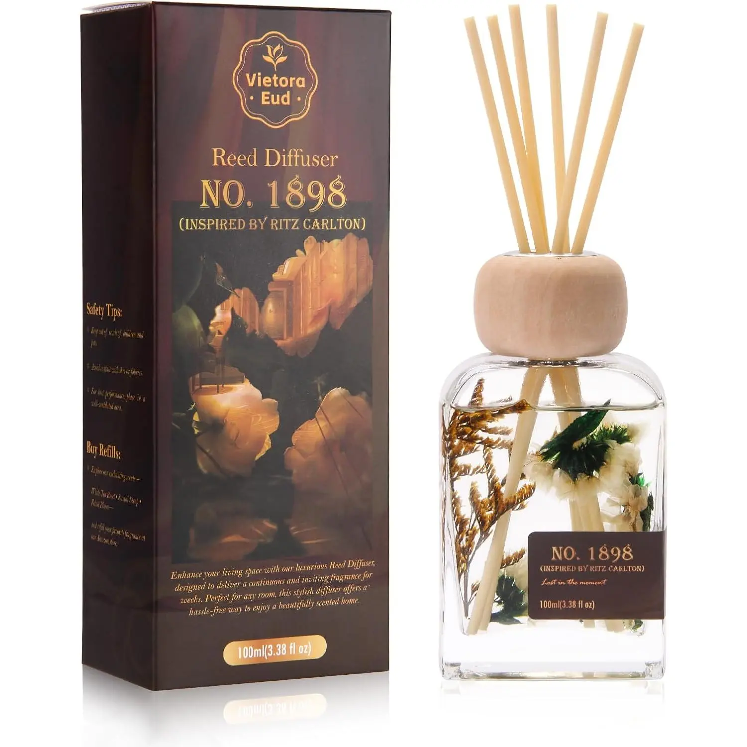 Hotel Collection No. 1898 Aroma Scent Fragrance Reed Diffuser, 3.38 Fl Oz