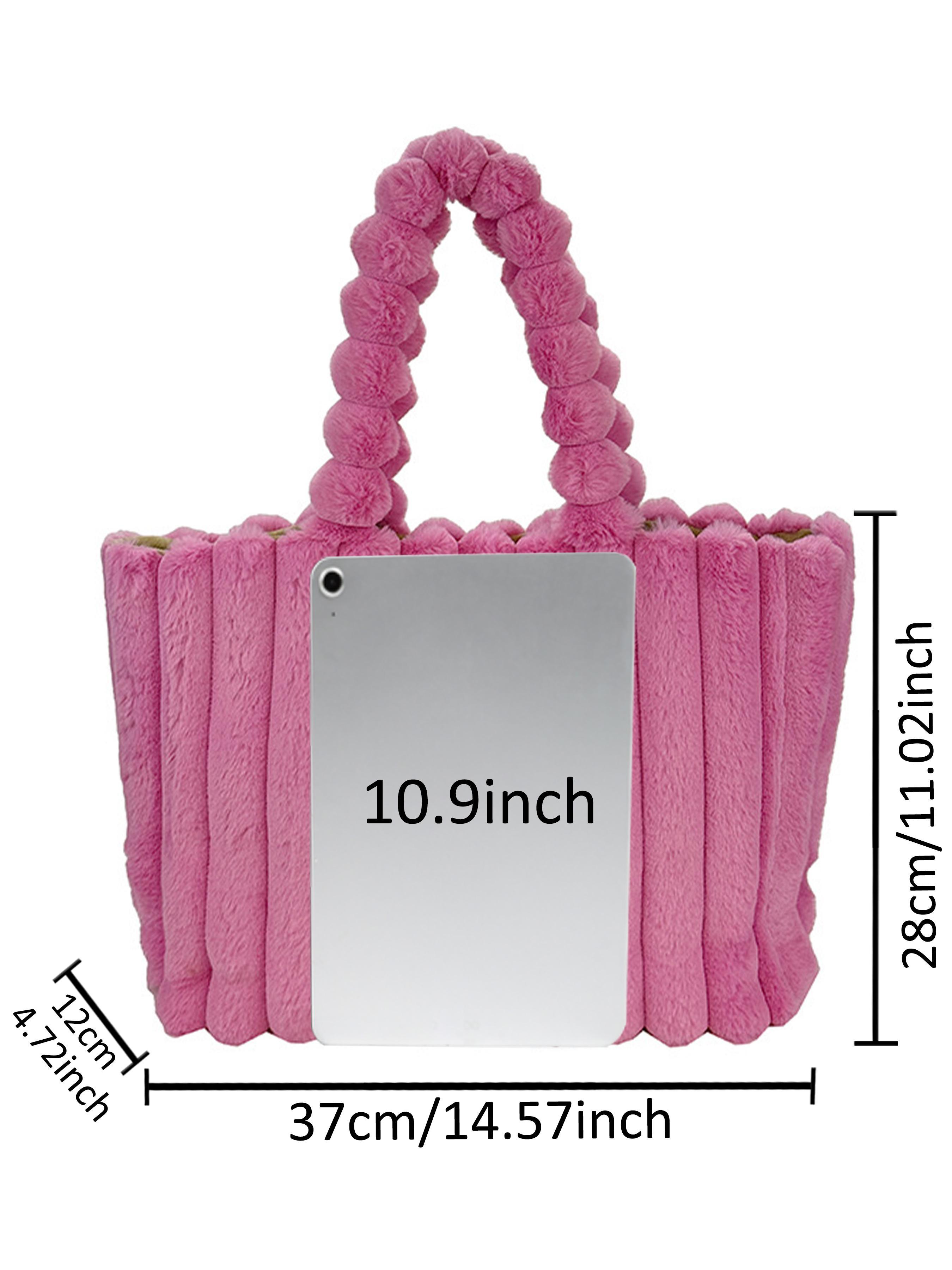 Valentine's Day Large Capacity Plush Tote Bag, Fashion Multi-Purpose Women's Shoulder Bag, Crossbody Tote Bag, Perfect for Winter, Stylish Spacious Handbag