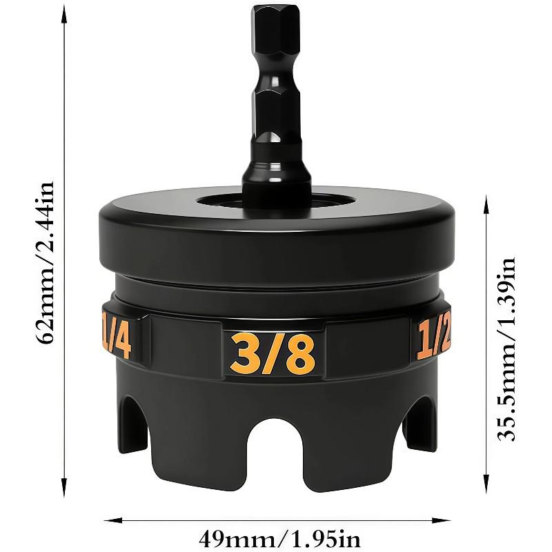 Quick-Release Nut & Bolt Drill Attachment, Impact Drill Zipper Tool, Fits 1/4", 3/8", and 1/2" Threaded Rods, Durable Fastener Accessory