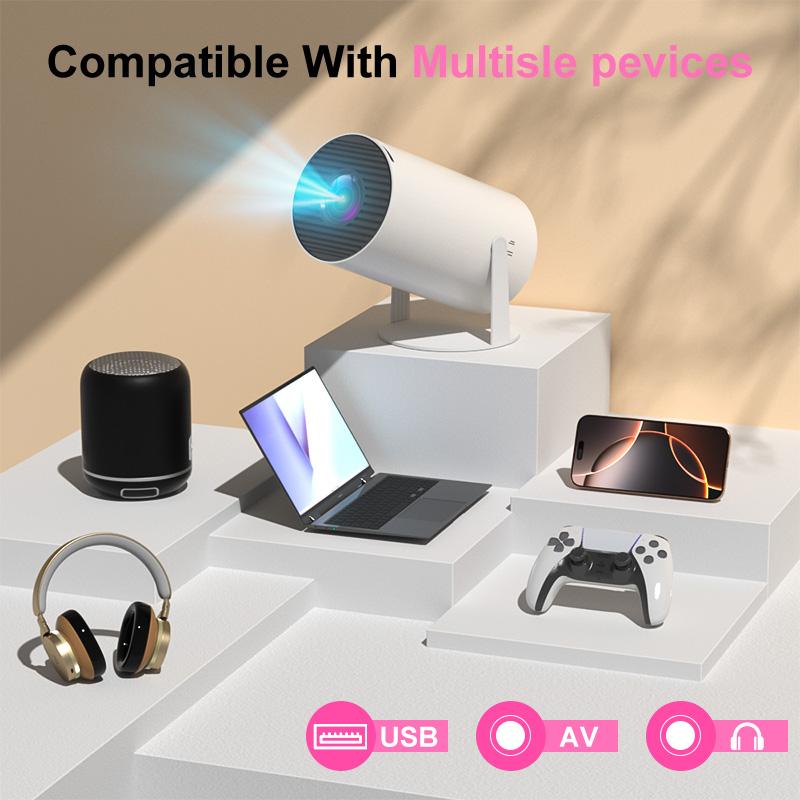 [US Warehouse] HYA300Pro Upgraded Projector with Dual Wi-Fi 6, BT5.4 Support, Native 1280*720P, Android 11, Built-in Speaker, Remote Control Included, Home Theater Outdoor，Valentine's Day/Birthday Gifts