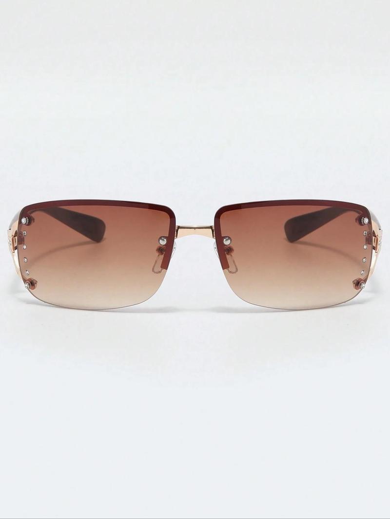 Women's Y2k Style Sunglasses, Trendy Casual Wrap Around Frame Sunglasses for Everyday Use, Fashion Accessories for Outdoor Activities, Fashionable Frames Sunglasses