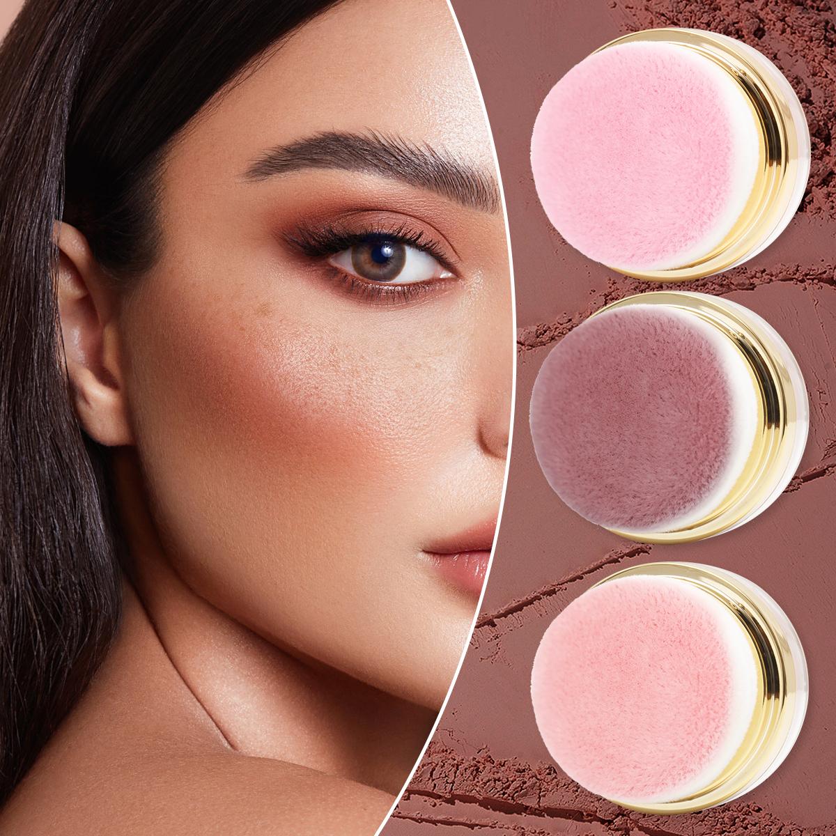 ROSE Three-Color Blush, Including Coral Red, Peach Pink, Frostbitten Red, Turns You Into a Vitality Girl, Suitable For Daily Makeup, Fully Shows Feminine Softness, Holiday Gift, Halloween Gift, Christmas Gift, For Mom And Girlfriend, Compact And Exquisite