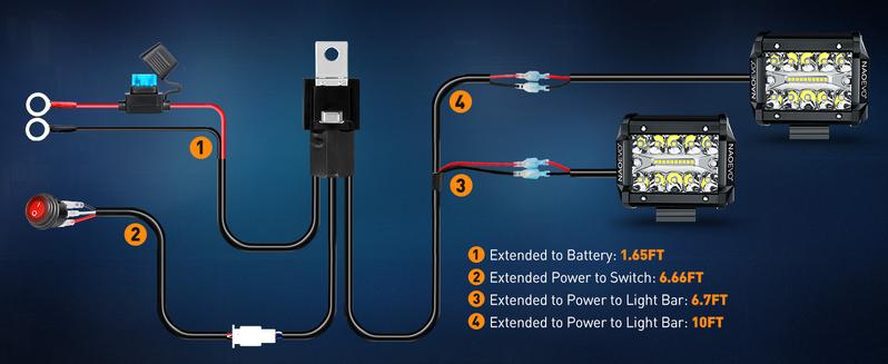 NAOEVO 4 Inch LED Pod Lights, Spot Flood LED Fog/Driving/Off Road Lights with 2 Leads Wiring Harness, Cube Pods for Truck Boat ATV UTV, 2 Pcs (White)