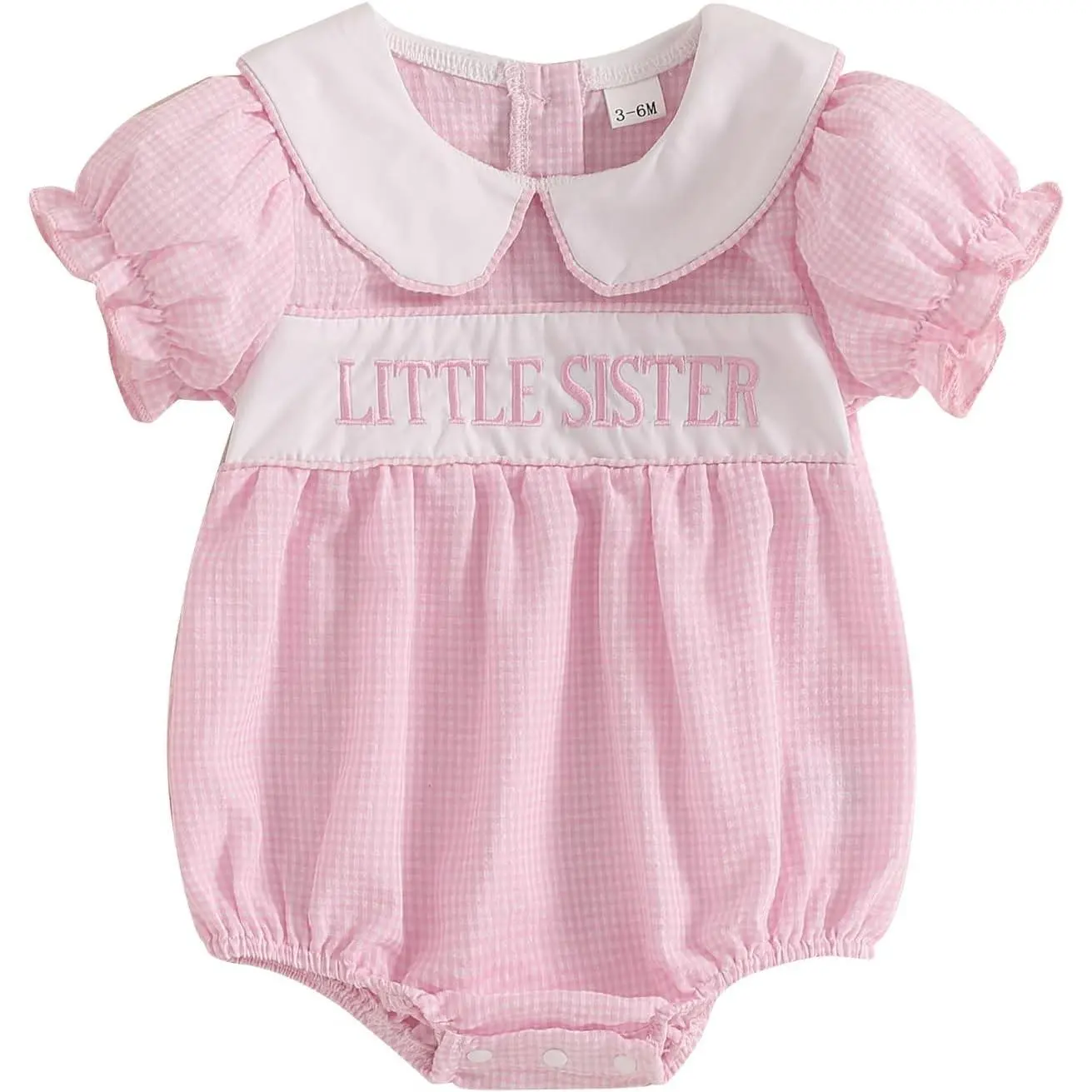Big Sister Little Sister Matching Outfits, Baby Girl Smocked Romper Dress, Lil Sis Big Sis Matching Set, Newborn Short Sleeve Romper Bodysuit, Toddler Girl Smocked Dress T-Shirt, Summer Clothes(Gift)