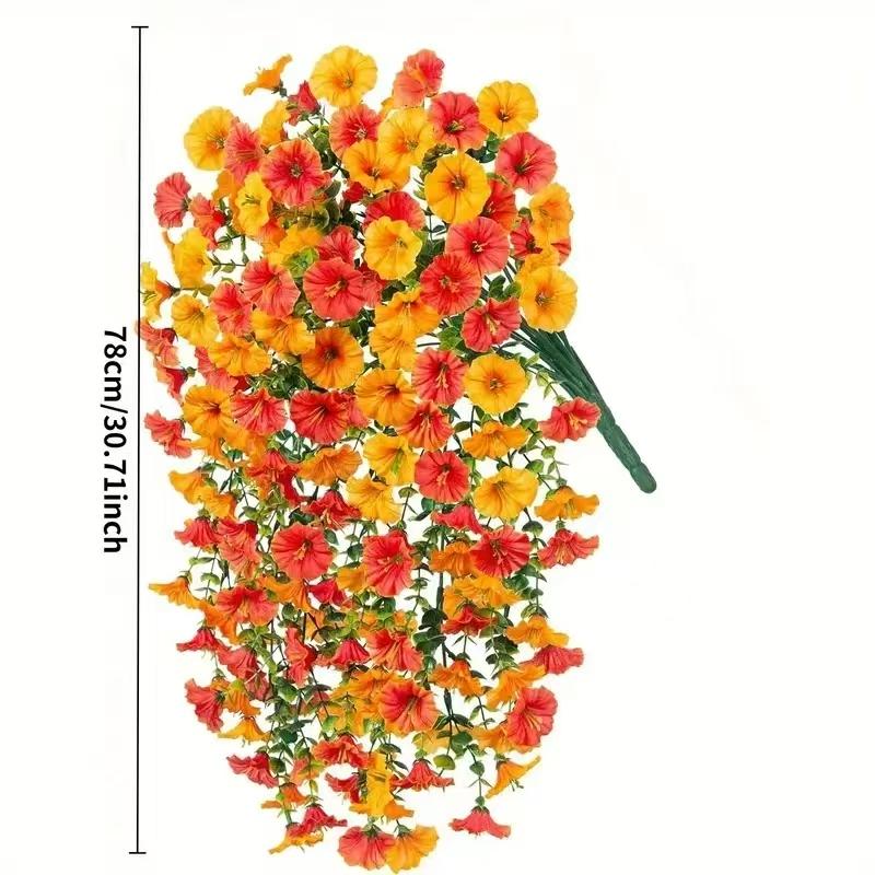 Artificial Morning Glory Vine, 2/4 Bunches Fake Flower Vine, faux flower, Decorative Flowers for Home Party Wedding Outdoor Yard Wall Hanging, Ornaments, Mother's Day Gifts