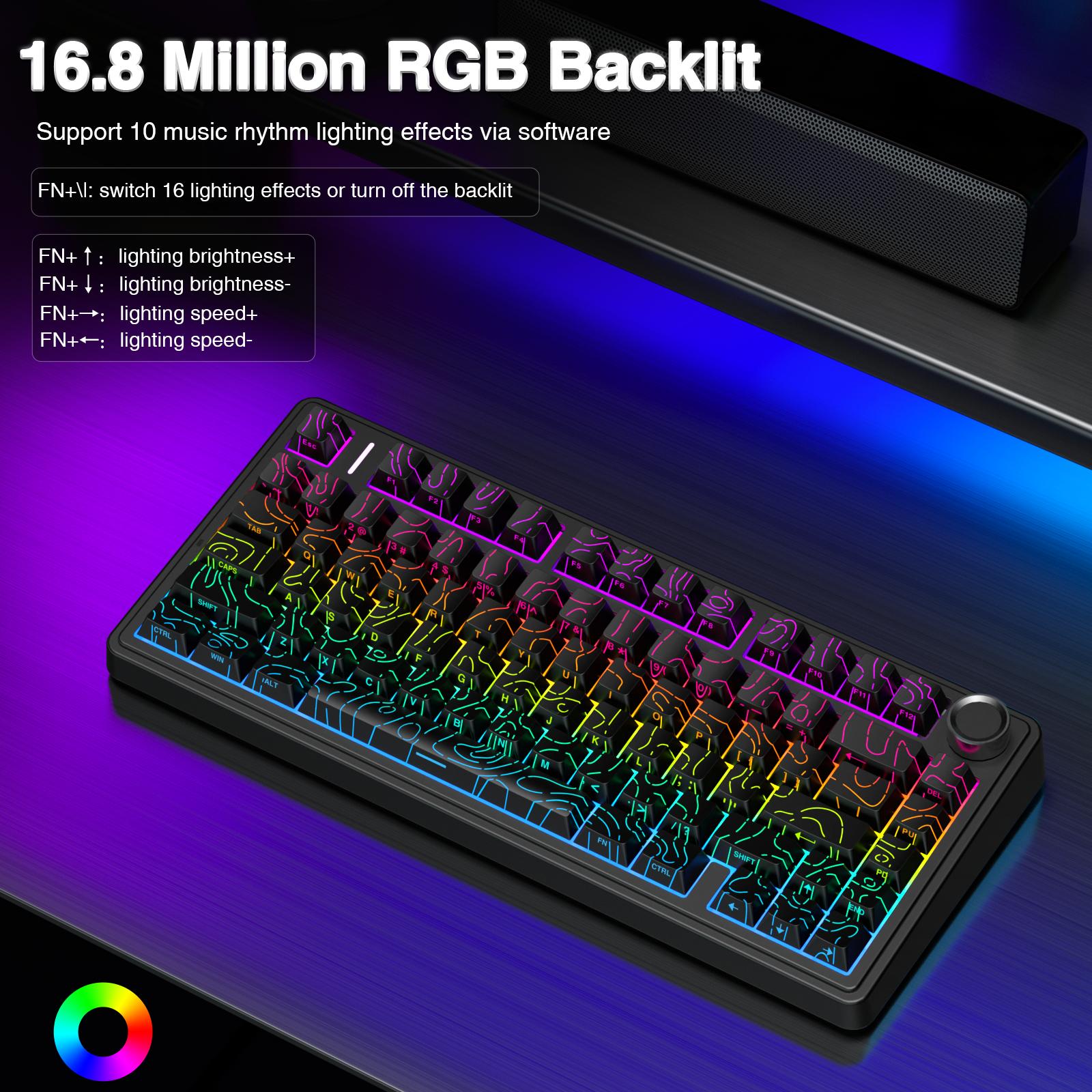 [New Coulor]AULA F75 Pro Wireless Mechanical Gaming Keyboard,75% Gasket Hot Swappable Custom Keyboard,RGB Backlit,Pre-lubed Reaper Switches,Side Printed PBT Keycaps,2.4GHz/USB-C/BT5.0 PC Accessories Office Creamy Budget Keyboards TikTokShopfalldealsforyou