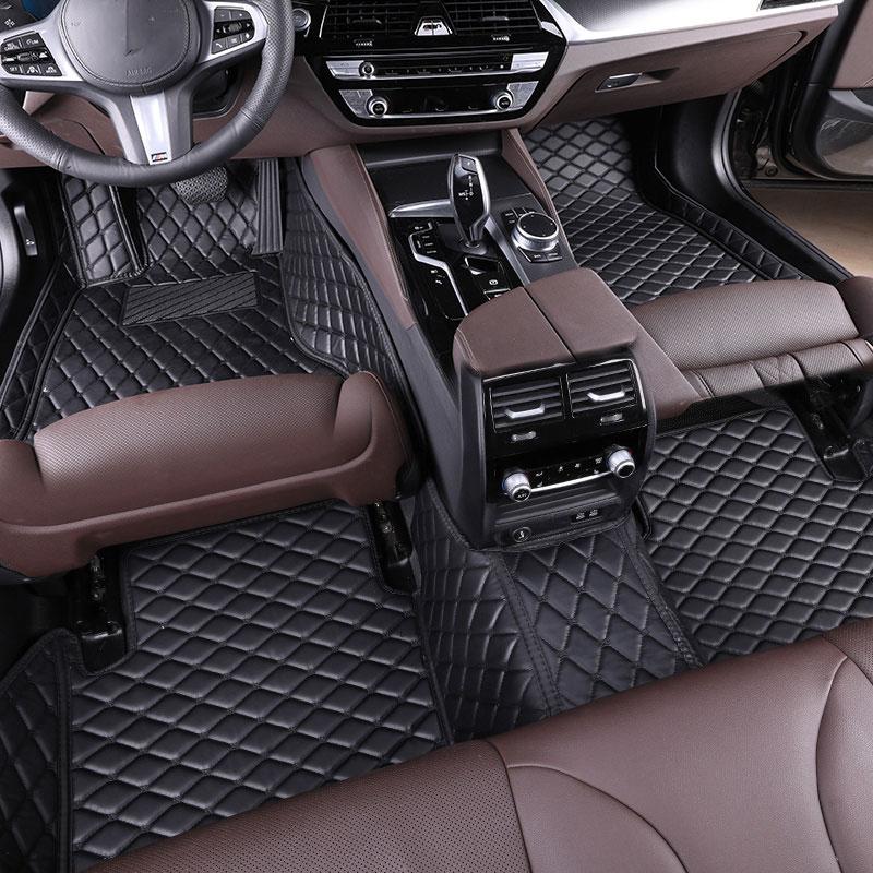 Car floor mats are suitable for Nissan Juke、Pathfinder R51、March、Tiida、Qashqai、d40、Versa、Kicks、Patrol、X Trail T32、Note E12、Teana j32, PU leather car floor mats, wear-resistant and anti slip mats, car interior accessories, not sold in the UK