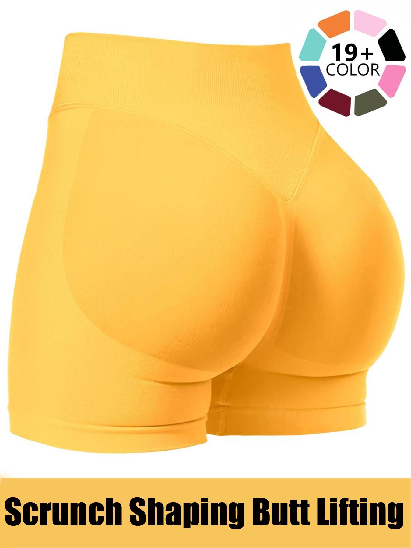 Seamless Shorts for Women, Invisible Scrunch Butt Lifting Gym Booty Biker Shorts, Breathable Comfortable High Stretch Skinny Shorts, Gym Shorts, Ladies Sportswear for Indoor Outdoor Wear, Athletic Shorts, High Waist Shorts