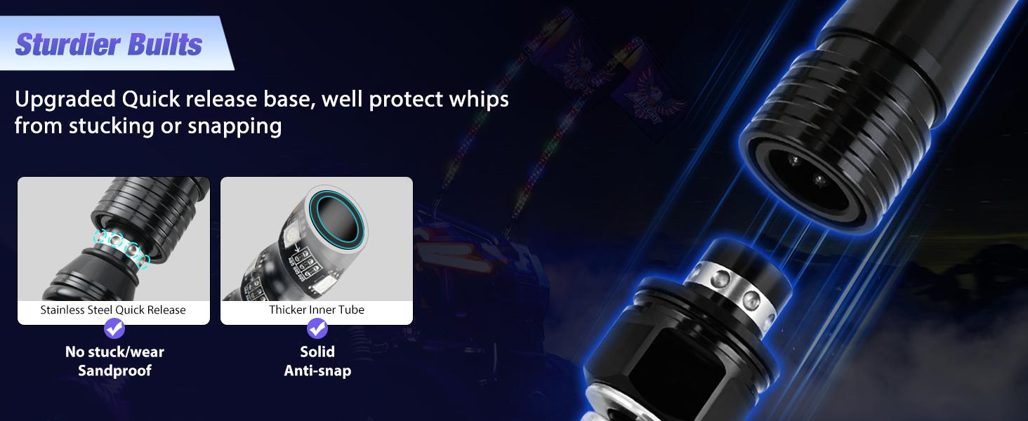 Nilight 2-Pack 6-Foot RGB Spiral LED Whip Lights – Color-Changing Lighted Antennas with RF Remote for Off Road Vehicles, UTVs, ATVs, Trucks & Jeeps Lightbar