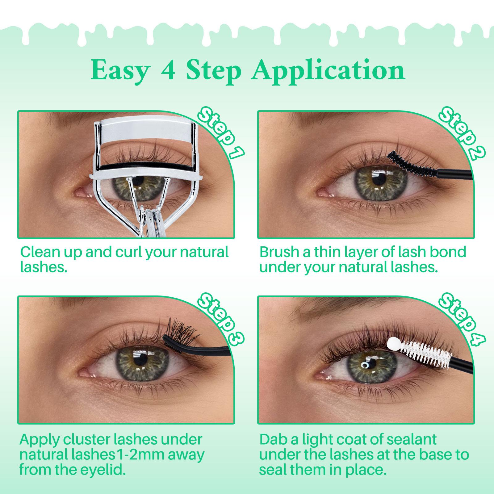 Christmas Gift Box, 2304PCS Individual Lashes Eyelash Extensions 14 Styles Mixed 10-16mm Cat/Wispy/Volume Lashes Kit with Bond&Seal Lash Remover Tweezers, Perfect for Beginners & Proficient, DIY at Home Easily, Soft Comfortable Easy Apply For Makeup Daily